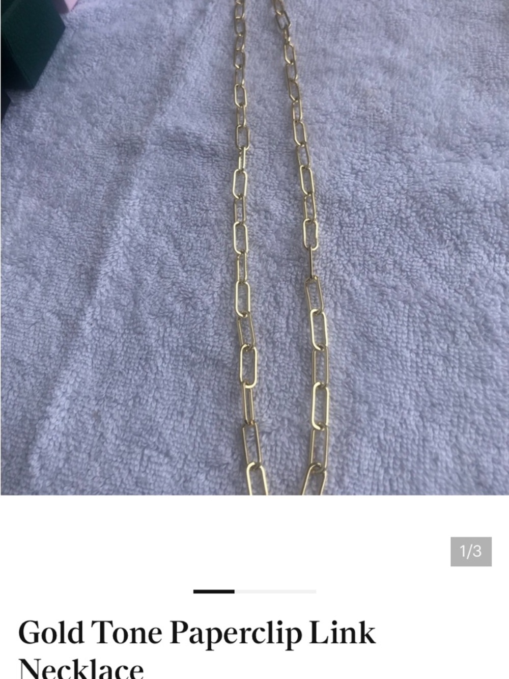 Gold-Tone Paperclip Link Necklace - Women Jewelry size 22 - Picture 2 of 3